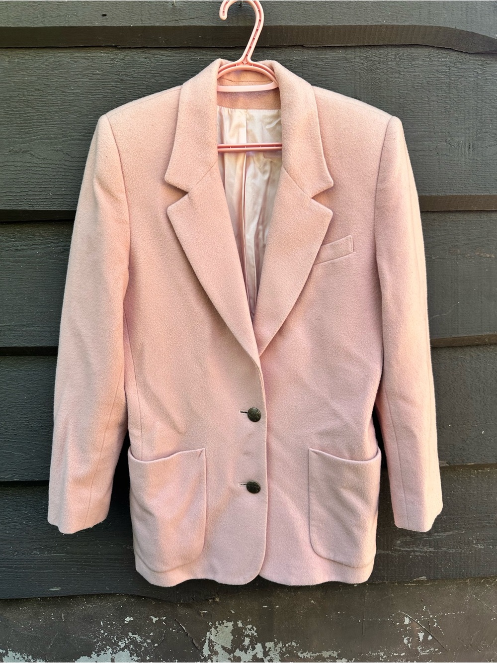 Pink Wool Blazer Jacket